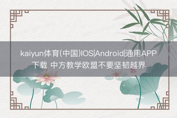 kaiyun体育(中国)IOS|Android|通用APP下载 中方教学欧盟不要坚韧越界