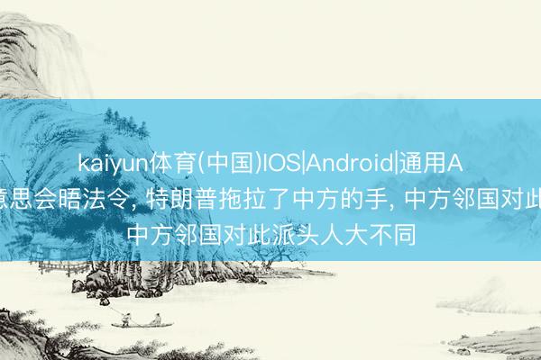 kaiyun体育(中国)IOS|Android|通用APP下载 中好意思会晤法令， 特朗普拖拉了中方的手， 中方邻国对此派头人大不同
