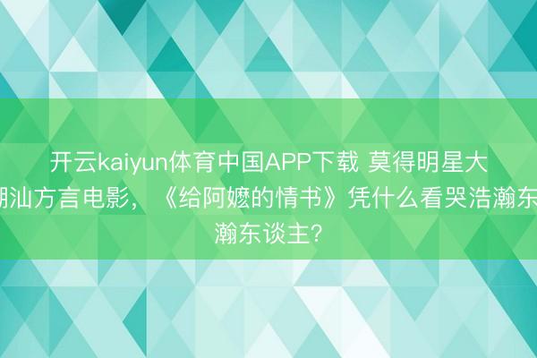 开云kaiyun体育中国APP下载 莫得明星大导的潮汕方言电影，《给阿嬷的情书》凭什么看哭浩瀚东谈主？