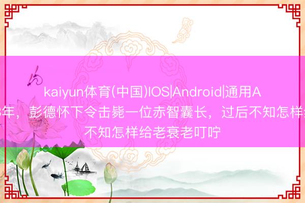 kaiyun体育(中国)IOS|Android|通用APP下载 1933年，彭德怀下令击毙一位赤智囊长，过后不知怎样给老衰老叮咛