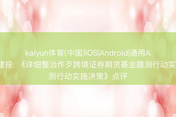 kaiyun体育(中国)IOS|Android|通用APP下载 中信建投: 《详细整治作歹跨境证券期货基金臆测行动实施决策》点评