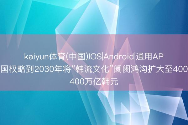 kaiyun体育(中国)IOS|Android|通用APP下载 韩国权略到2030年将“韩流文化”阛阓鸿沟扩大至400万亿韩元
