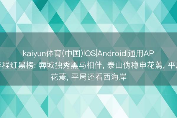 kaiyun体育(中国)IOS|Android|通用APP下载 中超半程红黑榜: 蓉城独秀黑马相伴， 泰山伪稳申花蔫， 平局还看西海岸