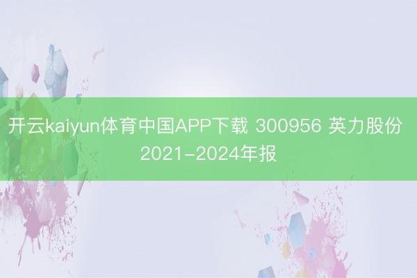 开云kaiyun体育中国APP下载 300956 英力股份 2021-2024年报