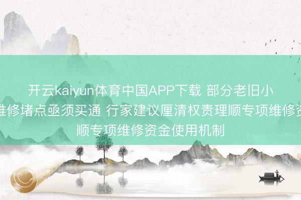 开云kaiyun体育中国APP下载 部分老旧小区大家形态维修堵点亟须买通 行家建议厘清权责理顺专项维修资金使用机制