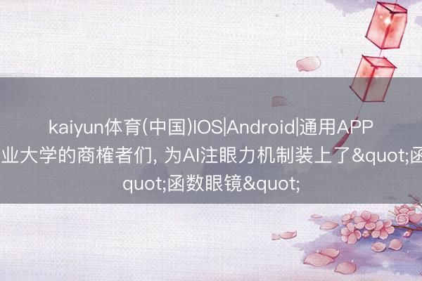 kaiyun体育(中国)IOS|Android|通用APP下载 慕尼黑工业大学的商榷者们， 为AI注眼力机制装上了"函数眼镜"