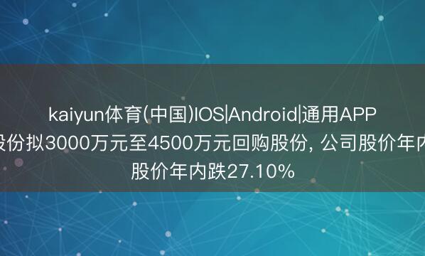 kaiyun体育(中国)IOS|Android|通用APP下载 青松股份拟3000万元至4500万元回购股份， 公司股价年内跌27.10%