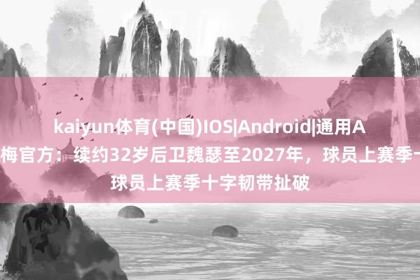 kaiyun体育(中国)IOS|Android|通用APP下载 不莱梅官方:续约32岁后卫魏瑟至2027年,球员上赛季十字韧带扯破